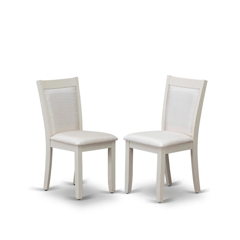 Ensemble de salle à manger East West Furniture : table en bois et chaises Parsons en lin blanc crème (nombre de pièces au choix)
