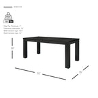 Table de salle à manger rectangulaire Bedford 75 pouces, pieds carrés