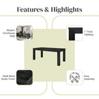 Table de salle à manger rectangulaire Bedford 75 pouces, pieds carrés