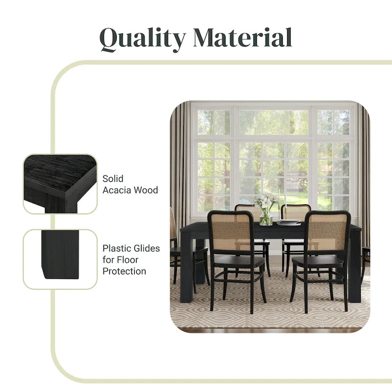 Table de salle à manger rectangulaire Bedford 75 pouces, pieds carrés