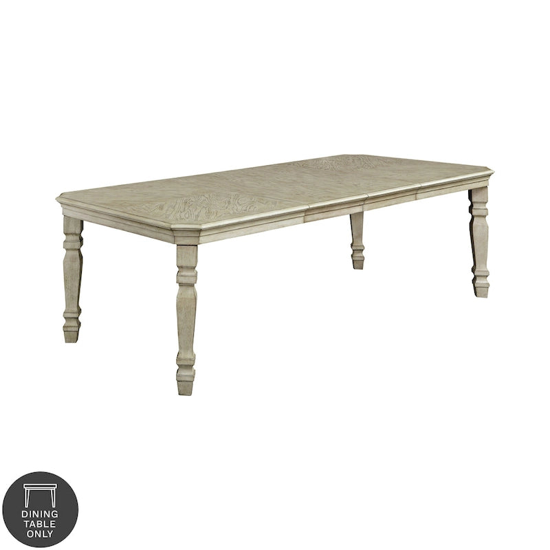Table de salle à manger extensible en bois Tani White 100 pouces de Furniture of America