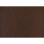 Canapé Sen 88 pouces à dossier bas capitonné, cuir pleine fleur marron, pieds en métal