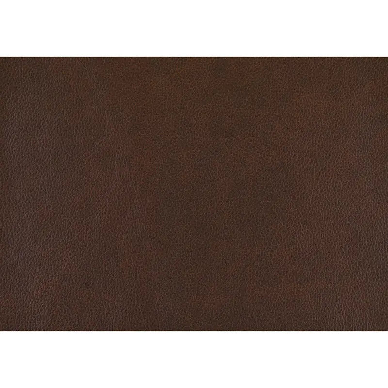 Canapé Sen 88 pouces à dossier bas capitonné, cuir pleine fleur marron, pieds en métal