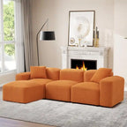 Canapé d'angle modulaire moderne en forme de L, combinaison à faire soi-même, canapé 3 places rembourré avec méridienne pour salon