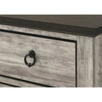 Ensemble de chambre à coucher Aimon 5 pièces, panneaux gris rustiques