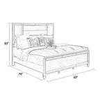 Lit Lio moderne King Size, éclairage LED, bordure miroir, revêtement capitonné en velours argenté