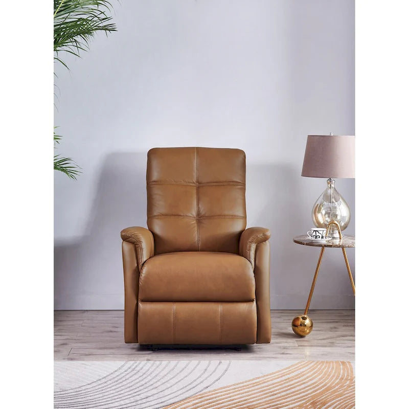 Fauteuil inclinable Hydeline Logan avec appui-tête électrique en cuir pleine fleur