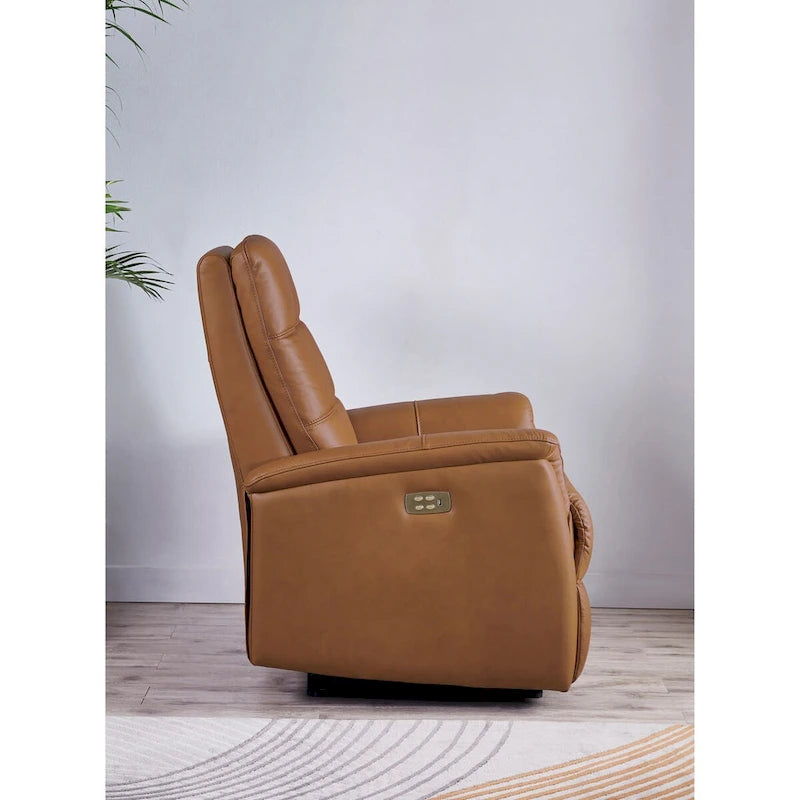 Fauteuil inclinable Hydeline Logan avec appui-tête électrique en cuir pleine fleur