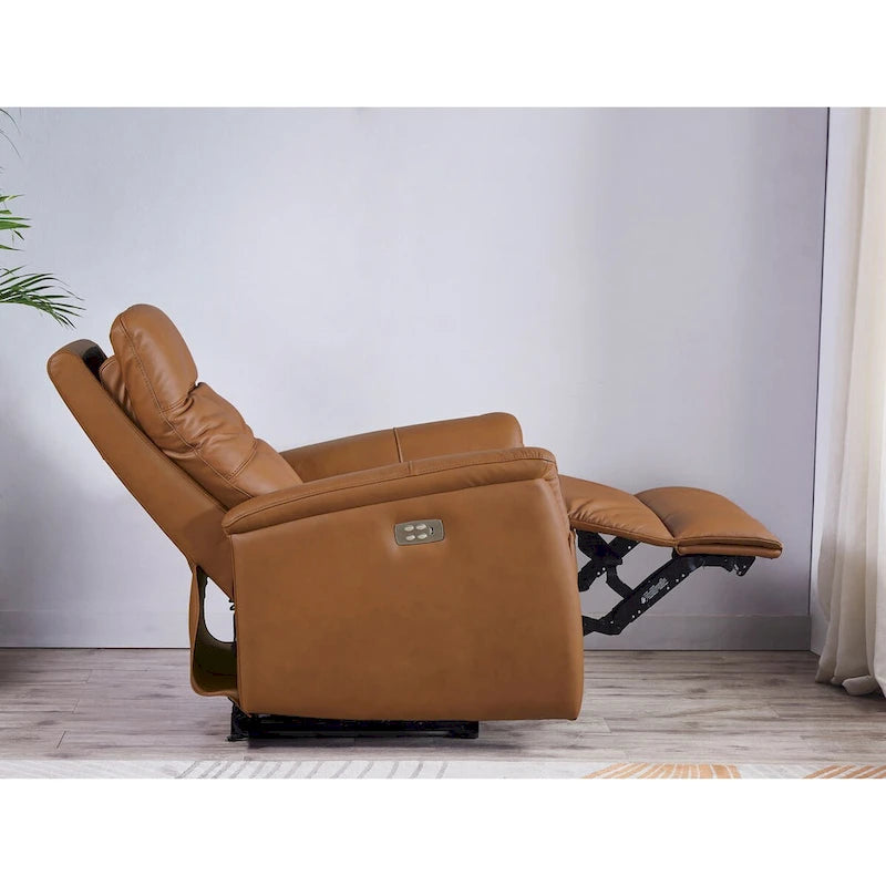 Fauteuil inclinable Hydeline Logan avec appui-tête électrique en cuir pleine fleur