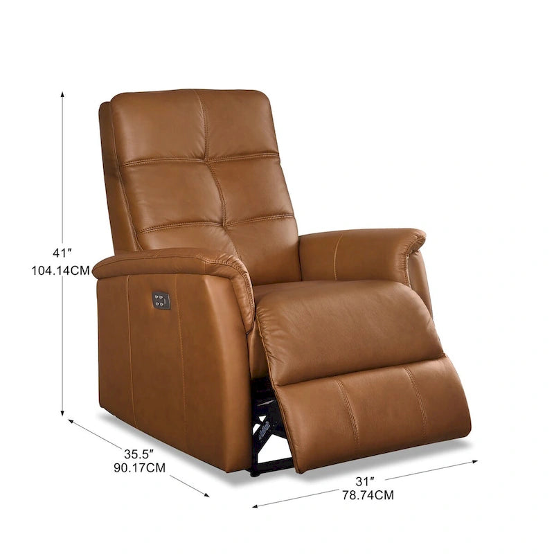 Fauteuil inclinable Hydeline Logan avec appui-tête électrique en cuir pleine fleur