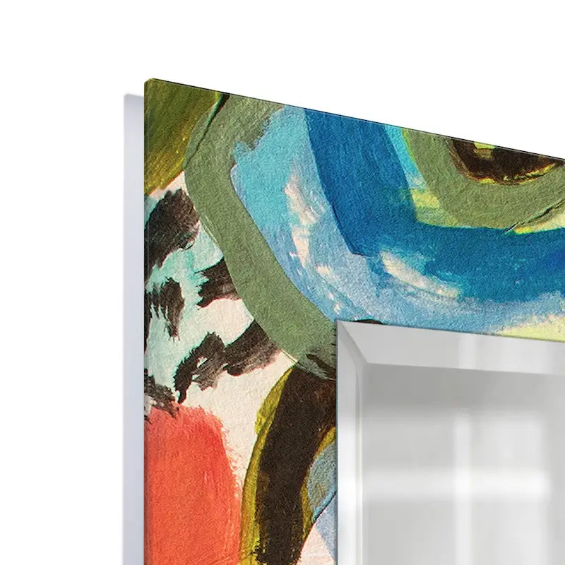 Ensemble console et miroir en verre biseauté imprimé floral Secret Garden