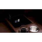 Canapé deux places Hydeline Vienna Zero Gravity en cuir pleine fleur avec console, inclinable électrique et appuie-tête