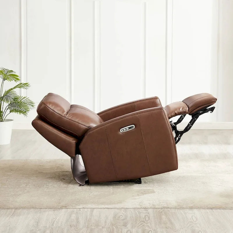 Canapé deux places Hydeline Vienna Zero Gravity en cuir pleine fleur avec console, inclinable électrique et appuie-tête