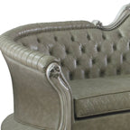 Canapé HomeRoots 113 en similicuir couleur os et coussins décoratifs avec pieds blancs - 113