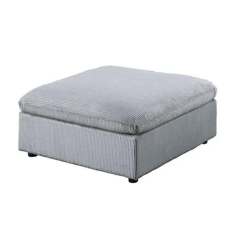 Canapé d'angle modulaire 8 pièces en velours côtelé avec pouf