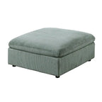 Canapé d'angle modulaire 8 pièces en velours côtelé avec pouf