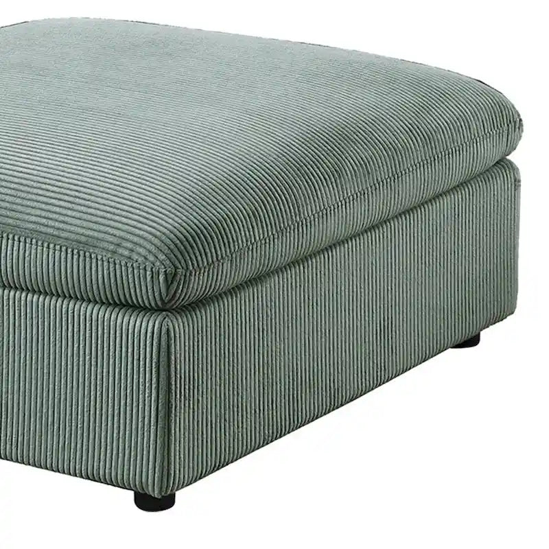 Canapé d'angle modulaire 8 pièces en velours côtelé avec pouf