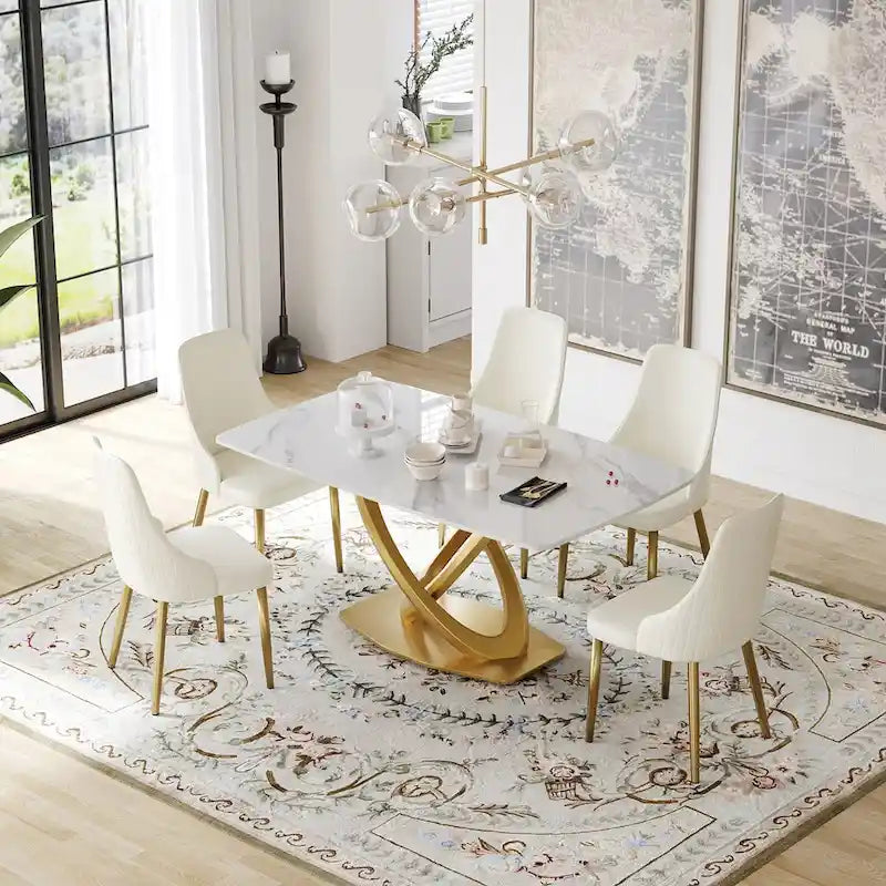 Table à manger moderne 63 pour 6 personnes