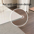 Ensemble de salle à manger moderne et minimaliste 9 pièces avec plateau en pierre frittée extensible et double piétement de 94,48 pouces