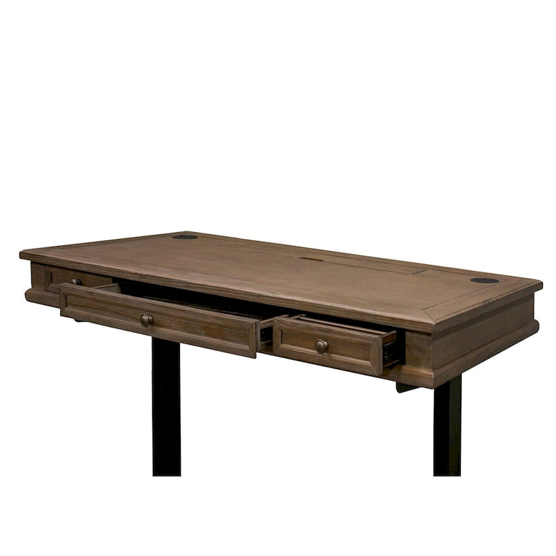 Bureau assis-debout électronique Carson Wood, gris