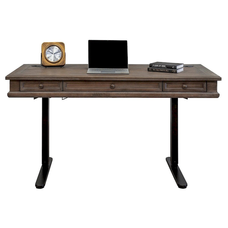 Bureau assis-debout électronique Carson Wood, gris