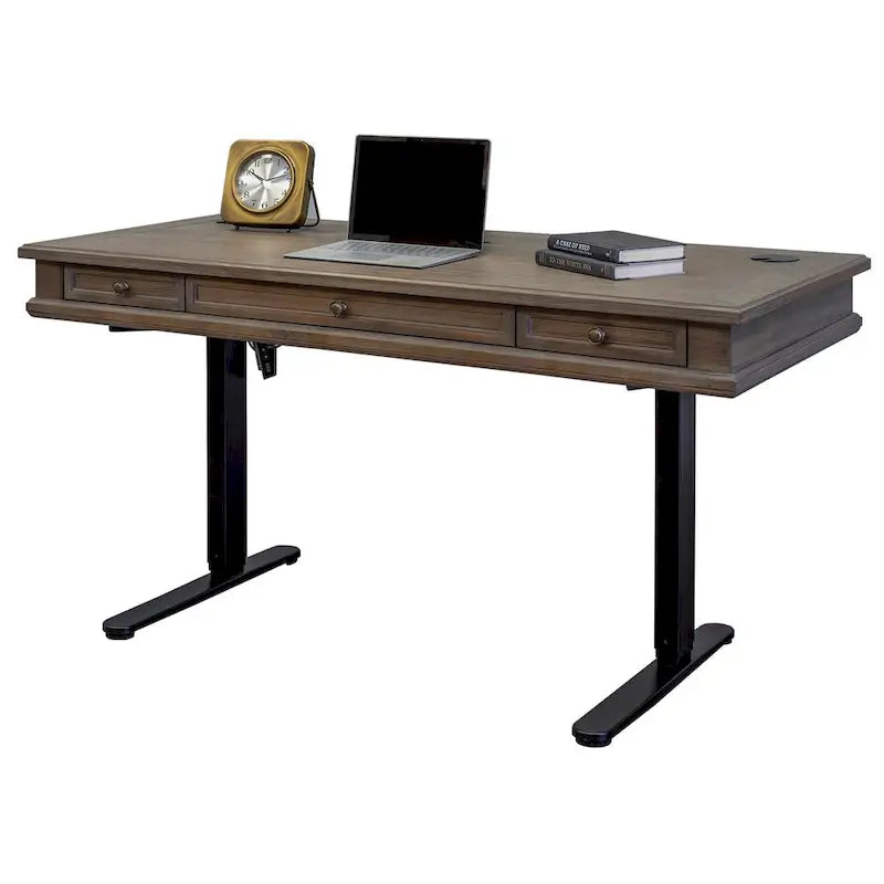 Bureau assis-debout électronique Carson Wood, gris