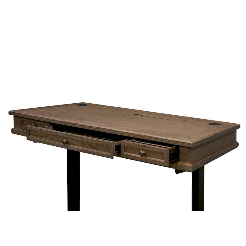 Bureau assis-debout électronique Carson Wood, gris