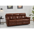 Betsy Furniture Bonded Leather Manual Rclining 3-seat Sofa Couch in Orange 8062