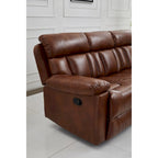 Canapé 3 places inclinable manuel en cuir reconstitué Betsy Furniture, couleur orange, référence 8062