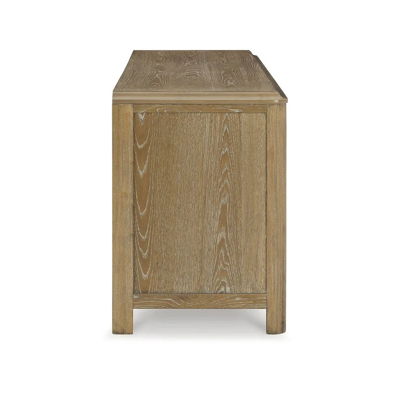 Meuble TV marron clair Signature Design by Ashley Rencott 80 pouces (203 cm) pour téléviseurs jusqu'à 92 pouces (234 cm) - 79,63 po (202 cm) L x 20 po (51 cm) P x 28 po (71 cm) H