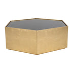 Table basse hexagonale moderne et glamour en bois doré Sagebrook Home - 48 x 42 x 16