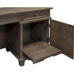 Bureau d'angle Carson Wood avec retour, table d'écriture, bureau, gris