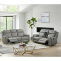 Roundhill Furniture Wesley 2-Piece Transitional Reclining Set, Gray