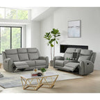 Roundhill Furniture Wesley 2-Piece Transitional Reclining Set, Gray