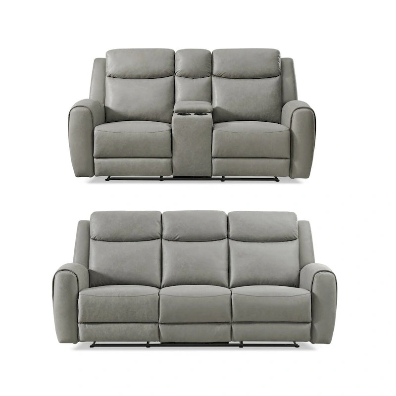 Ensemble de fauteuils inclinables transitionnels Wesley 2 pièces de Roundhill Furniture, gris