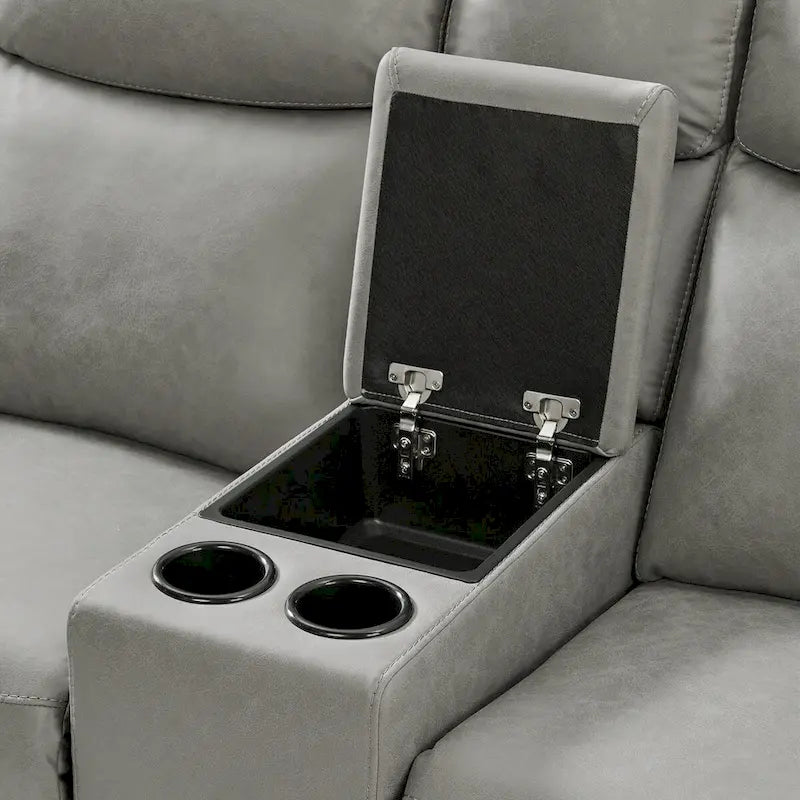 Ensemble de fauteuils inclinables transitionnels Wesley 2 pièces de Roundhill Furniture, gris