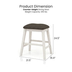 Ensemble de salle à manger 7 pièces Hanto Transitional en bois massif blanc avec rangement, hauteur comptoir, par Furniture of America