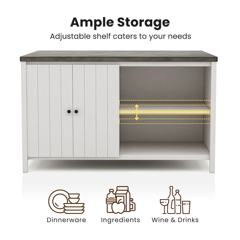 Ensemble de salle à manger 7 pièces Hanto Transitional en bois massif blanc avec rangement, hauteur comptoir, par Furniture of America