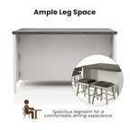 Ensemble de salle à manger 7 pièces Hanto Transitional en bois massif blanc avec rangement, hauteur comptoir, par Furniture of America