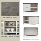 Ensemble de salle à manger 7 pièces Hanto Transitional en bois massif blanc avec rangement, hauteur comptoir, par Furniture of America