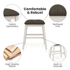 Ensemble de salle à manger 7 pièces Hanto Transitional en bois massif blanc avec rangement, hauteur comptoir, par Furniture of America