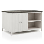 Ensemble de salle à manger 7 pièces Hanto Transitional en bois massif blanc avec rangement, hauteur comptoir, par Furniture of America