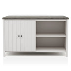 Ensemble de salle à manger 7 pièces Hanto Transitional en bois massif blanc avec rangement, hauteur comptoir, par Furniture of America