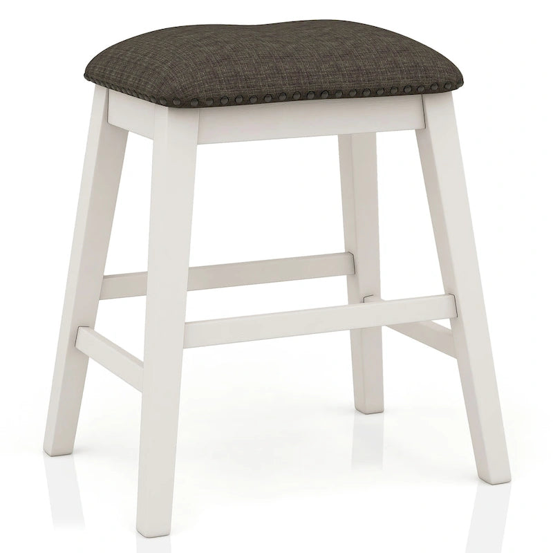 Ensemble de salle à manger 7 pièces Hanto Transitional en bois massif blanc avec rangement, hauteur comptoir, par Furniture of America