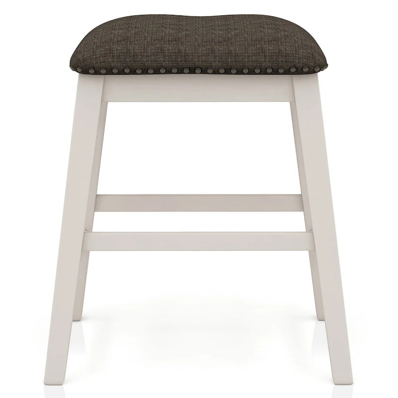 Ensemble de salle à manger 7 pièces Hanto Transitional en bois massif blanc avec rangement, hauteur comptoir, par Furniture of America