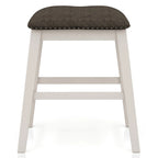 Ensemble de salle à manger 7 pièces Hanto Transitional en bois massif blanc avec rangement, hauteur comptoir, par Furniture of America