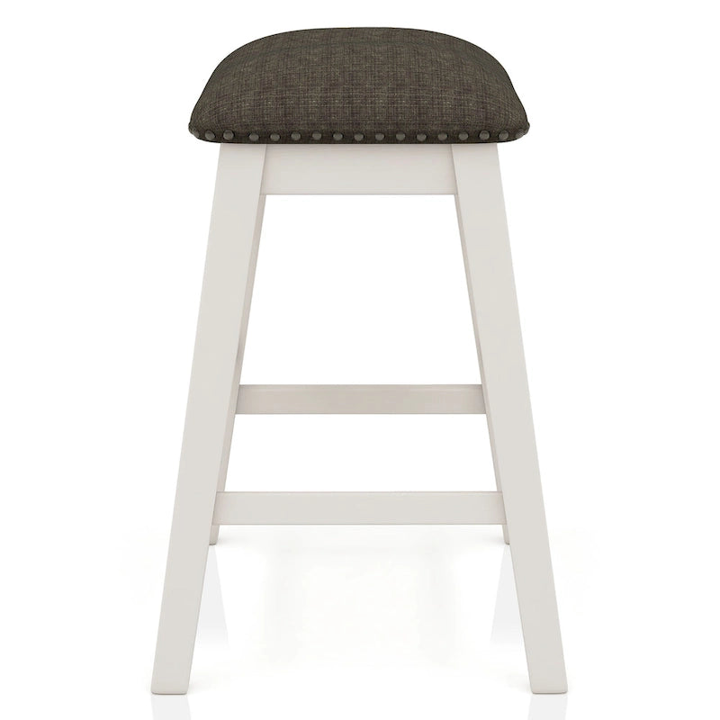 Ensemble de salle à manger 7 pièces Hanto Transitional en bois massif blanc avec rangement, hauteur comptoir, par Furniture of America