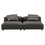 Canapé modulable Solace 2 pièces en tissu rembourré