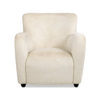 Fauteuil d'appoint Wolffe 32, style transitionnel, recouvert de fausse fourrure, avec accoudoirs incurvés