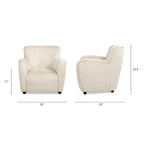 Fauteuil d'appoint Wolffe 32, style transitionnel, recouvert de fausse fourrure, avec accoudoirs incurvés